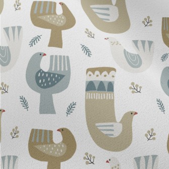 Nordic Playful Pigeon Chiffon