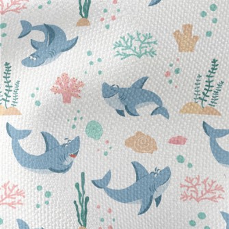 Playful Shark Swimming Waterproof Canvas