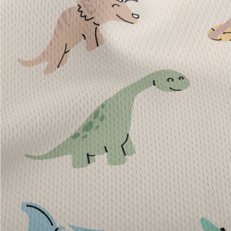 Smiling Dinosaur Athletic Mesh Flat Back