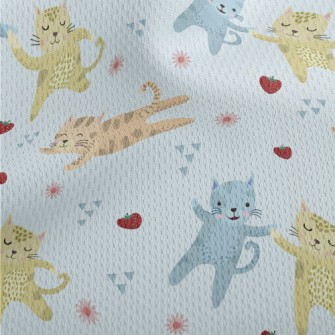 Cute Kittens Holding Hands Athletic Mesh Flat Back