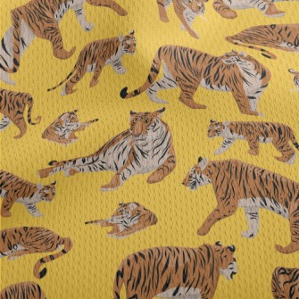 Tigers In Different Poses Athletic Mesh Flat Back