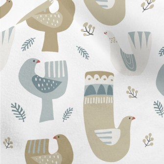 Nordic Playful Pigeon Micro Fleece