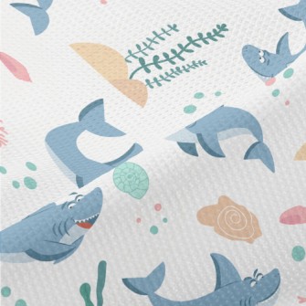 Playful Shark Swimming Piqué