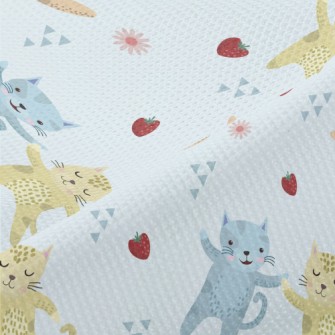 Cute Kittens Holding Hands Piqué