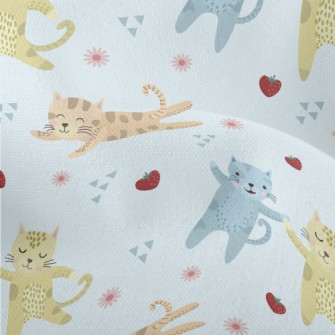 Cute Kittens Holding Hands Lightweight Performance Linen