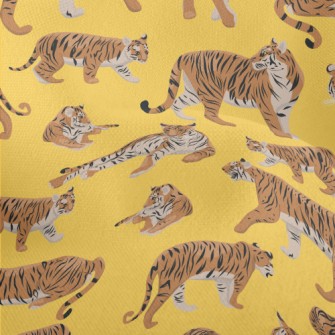Tigers In Different Poses Lightweight Performance Linen