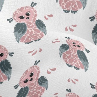 Owl With Water Drop Feathers Lightweight Performance Linen