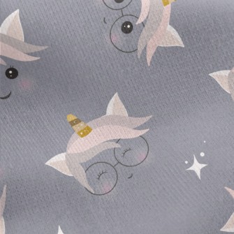 Cute Faceless Unicorn Jersey Backed Fleece