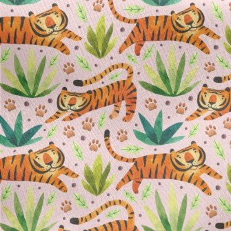 Tiger In The Rainforest Jersey Backed Fleece