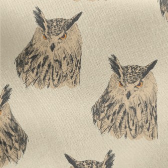 Sharp-eyed Owl Jersey Backed Fleece