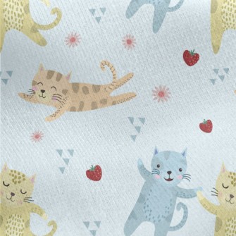Cute Kittens Holding Hands Jersey Backed Fleece