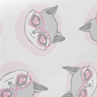 Raccoon Wearing Heart-shaped G Midweight Cotton Poplin