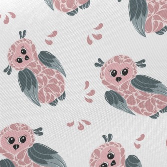 Owl With Water Drop Feathers Midweight Cotton Poplin