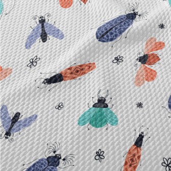Colorful Playful Beetle Birdseye Piqué