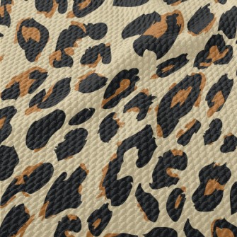 Brown Two-tone Leopard Print Birdseye Piqué