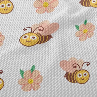 Big-eyed Bee Collecting Honey Birdseye Piqué