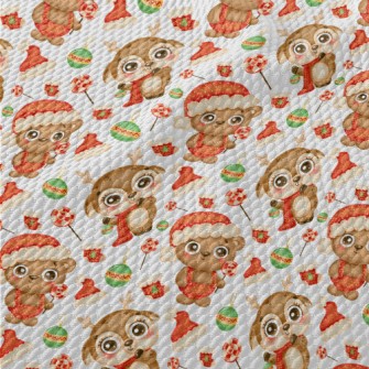 Deer And Bear Celebrating Chri Birdseye Piqué