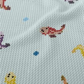 Mosaic Style Small Fish Birdseye Piqué