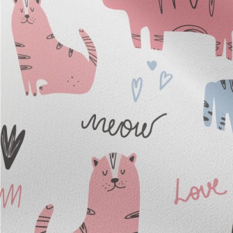 Hand Drawn Cute Kitten Chiffon