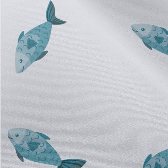 Minimalist Blue Fish Chiffon