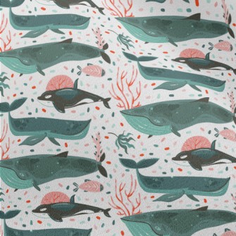Whale Swimming Underwater Chiffon