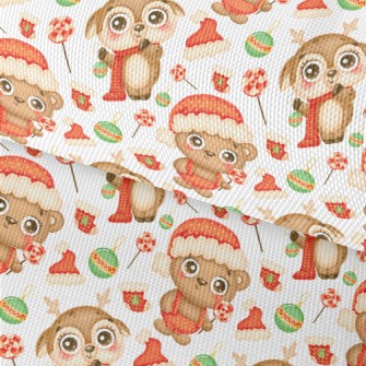 Deer And Bear Celebrating Chri Waterproof Oxford