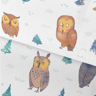 Owl And Fantasy Green Trees Waterproof Oxford