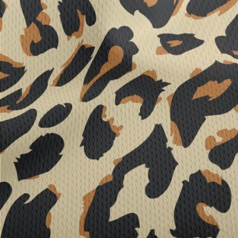 Brown Two-tone Leopard Print Athletic Mesh Flat Back