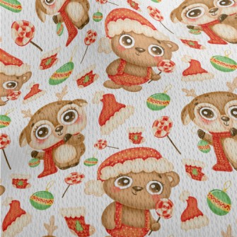 Deer And Bear Celebrating Chri Athletic Mesh Flat Back