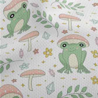 Pastoral Mushroom Frog Athletic Mesh Flat Back