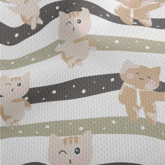 Playful Kitten Going To Work Athletic Mesh Flat Back