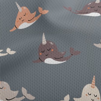 Fascinating Narwhal Athletic Mesh Flat Back