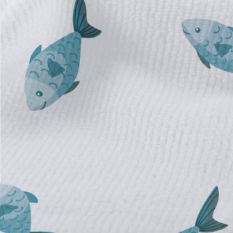 Minimalist Blue Fish Terry