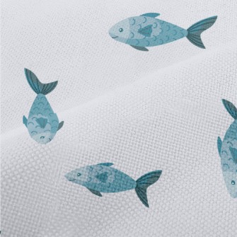 Minimalist Blue Fish Performance Linen