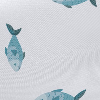 Minimalist Blue Fish Twill