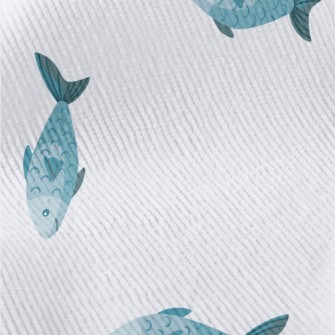 Minimalist Blue Fish Standard Corduroy