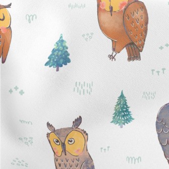 Owl And Fantasy Green Trees Stretch Ponte