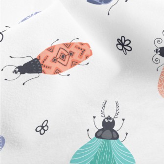 Colorful Playful Beetle Micro Fleece