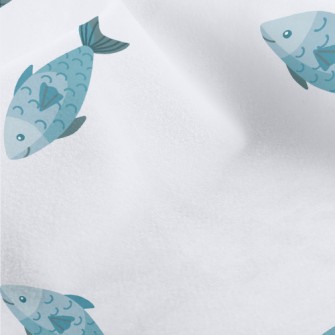 Minimalist Blue Fish Micro Fleece