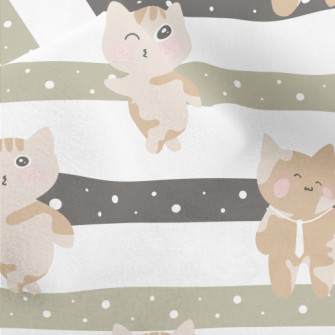 Playful Kitten Going To Work Micro Fleece