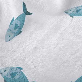 Minimalist Blue Fish Minky