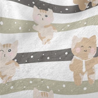 Playful Kitten Going To Work Minky