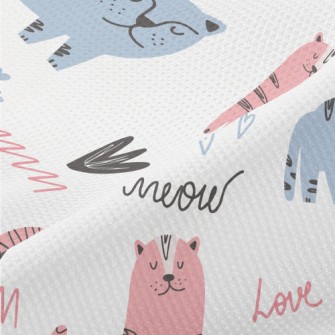 Hand Drawn Cute Kitten Piqué