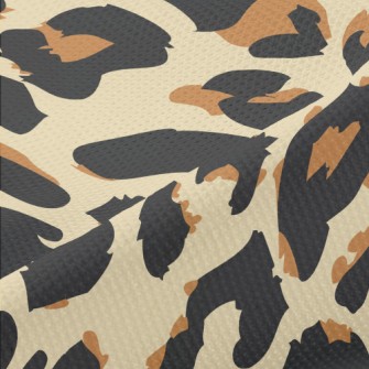 Brown Two-tone Leopard Print Piqué
