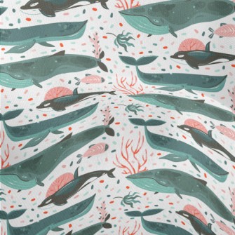 Whale Swimming Underwater Lightweight Performance Linen
