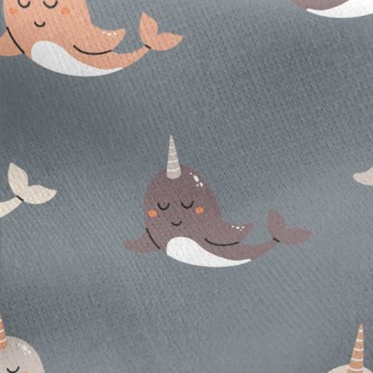Fascinating Narwhal Jersey Backed Fleece