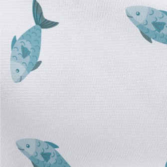 Minimalist Blue Fish Pongee