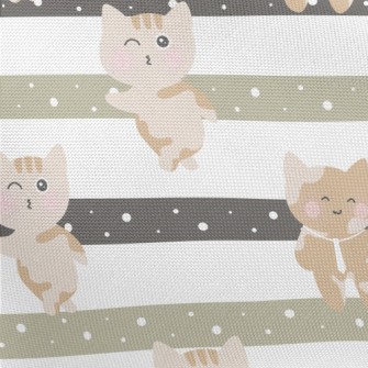 Playful Kitten Going To Work Pongee