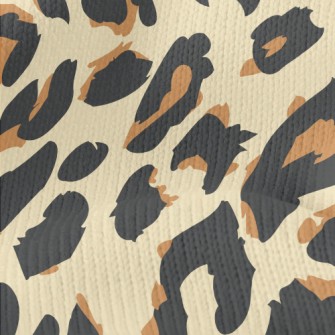 Brown Two-tone Leopard Print Stretch Jersey