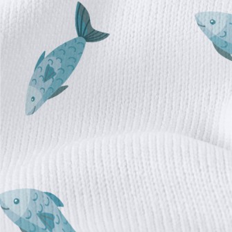 Minimalist Blue Fish Stretch Jersey